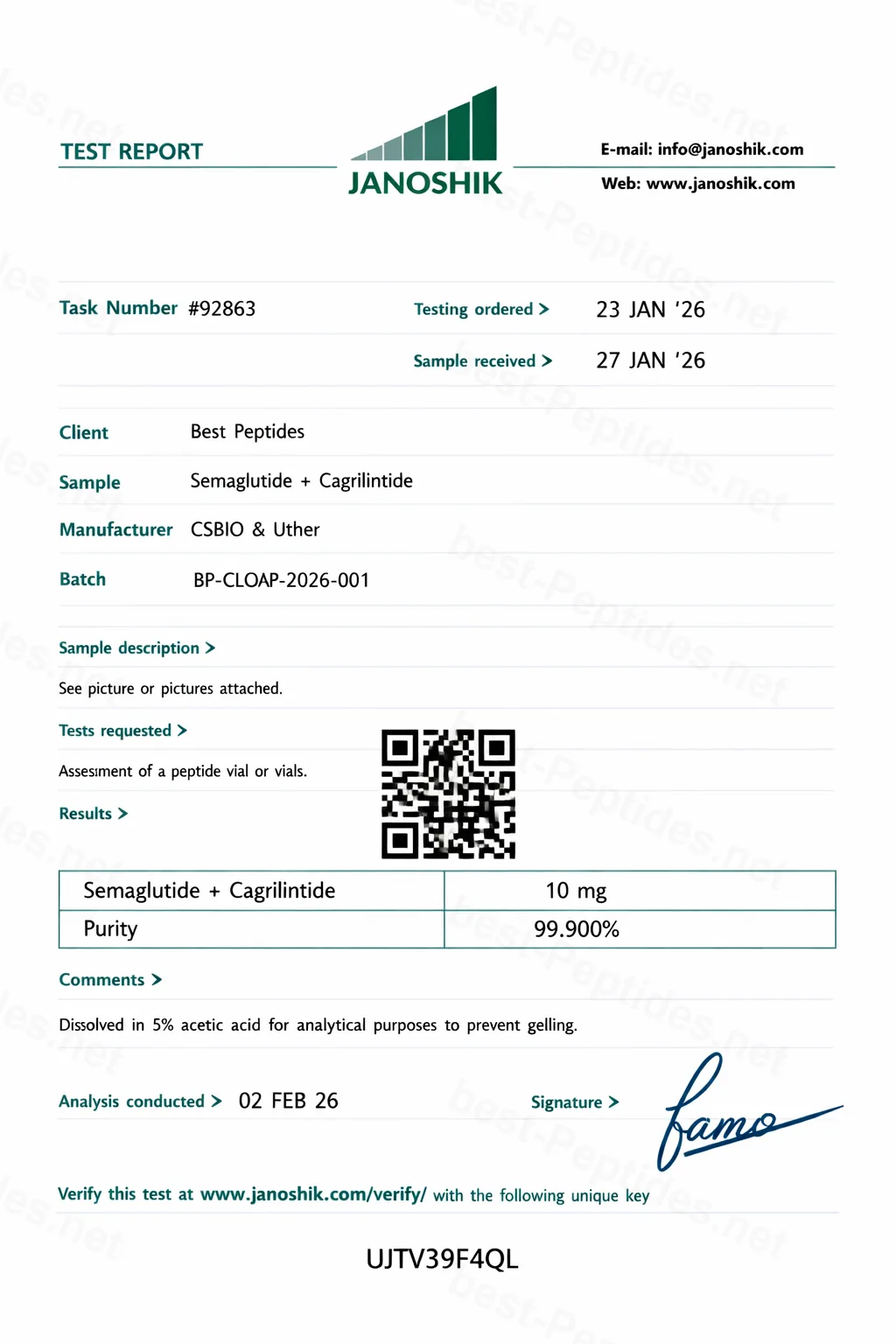 Certificate of Analysis - Semaglutide + Cagrilintide (1)